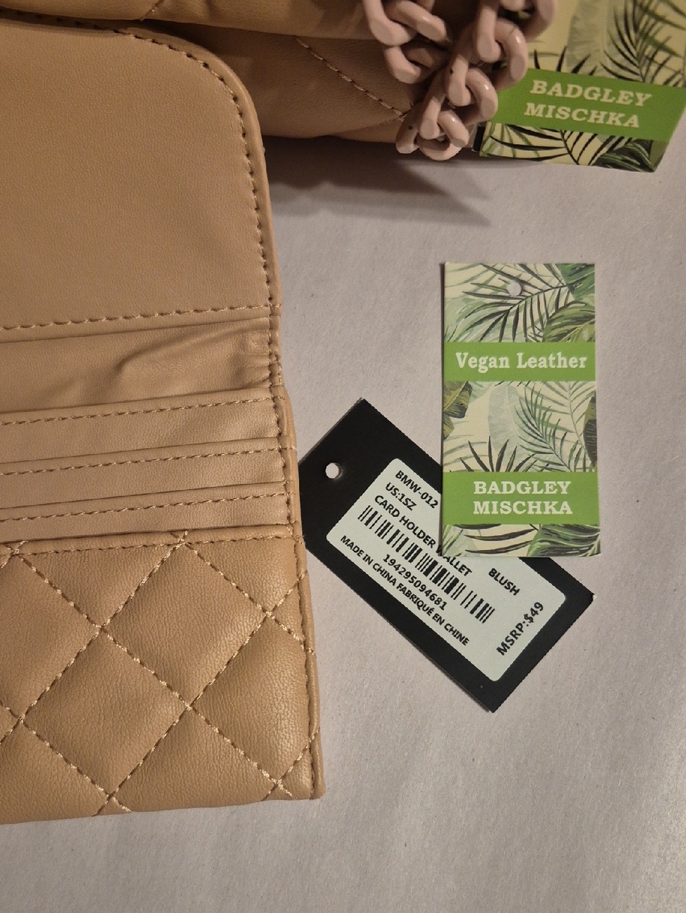 Quilted Pink Shoulder Bag and Wallet Set . NWT - Picture 11 of 12